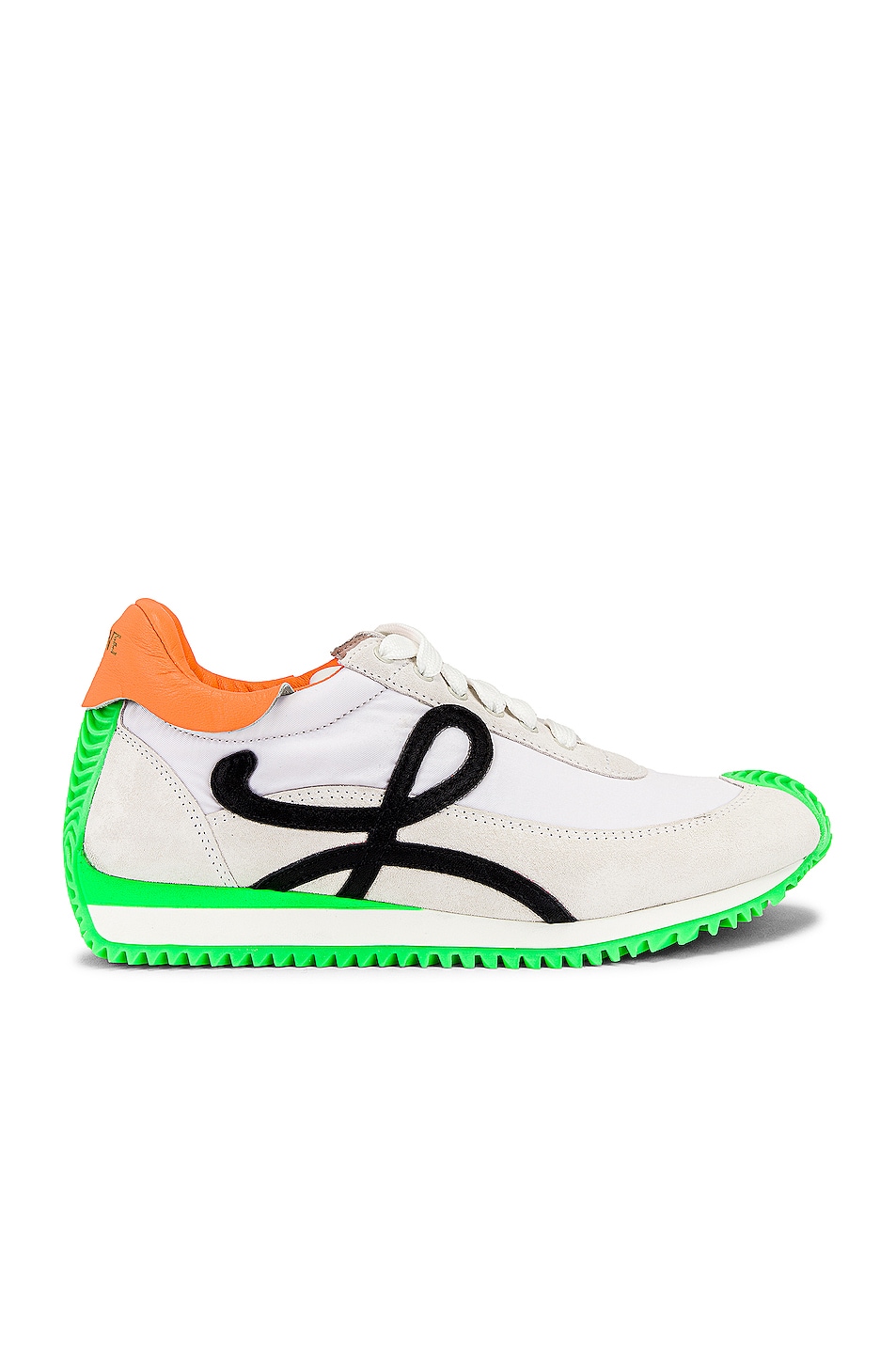 Image 1 of Loewe Flow Runner Sneaker in Soft White & Neon Green