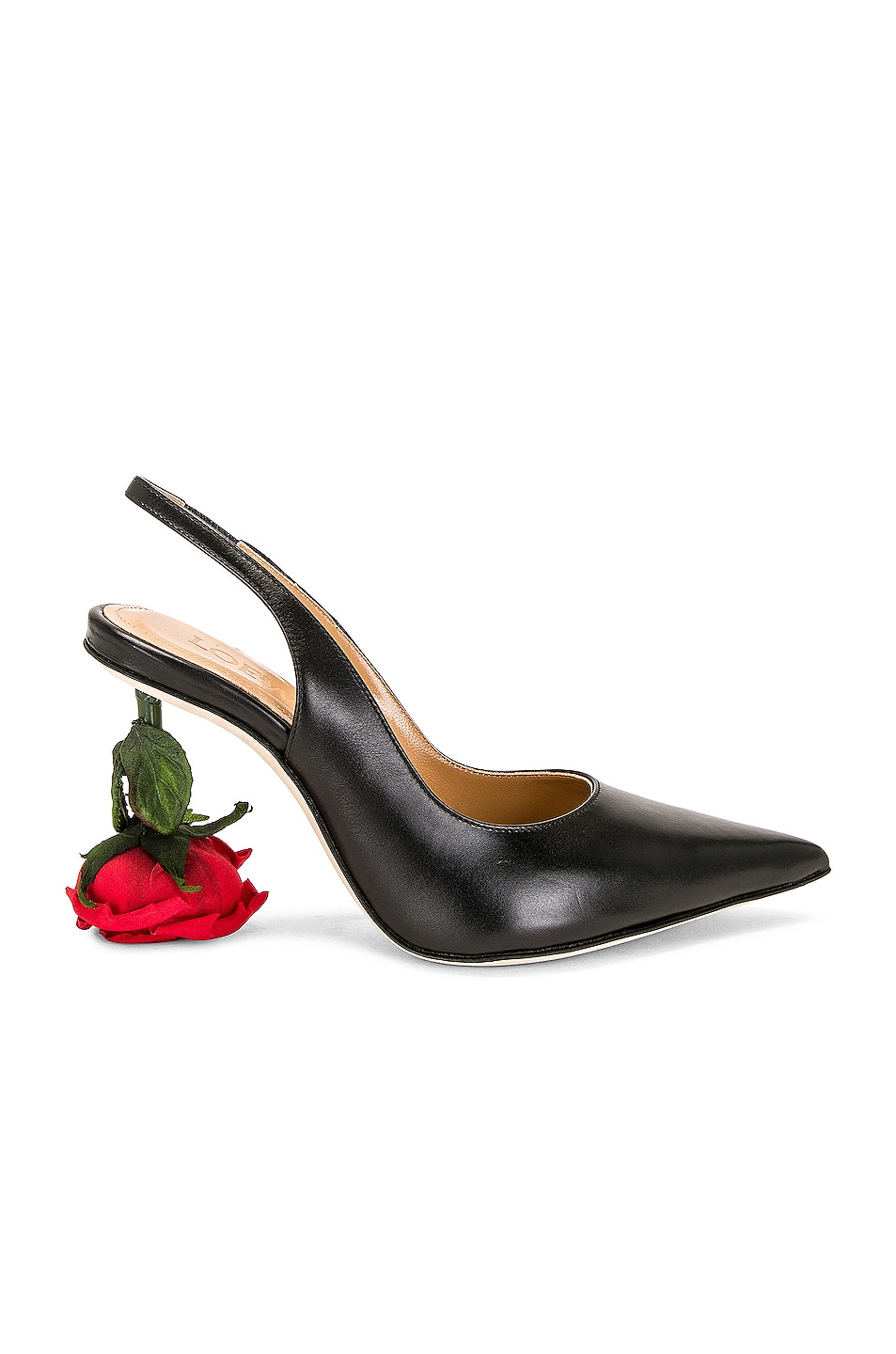 Loewe Rose 100 Sling Back Heel in Black | FWRD