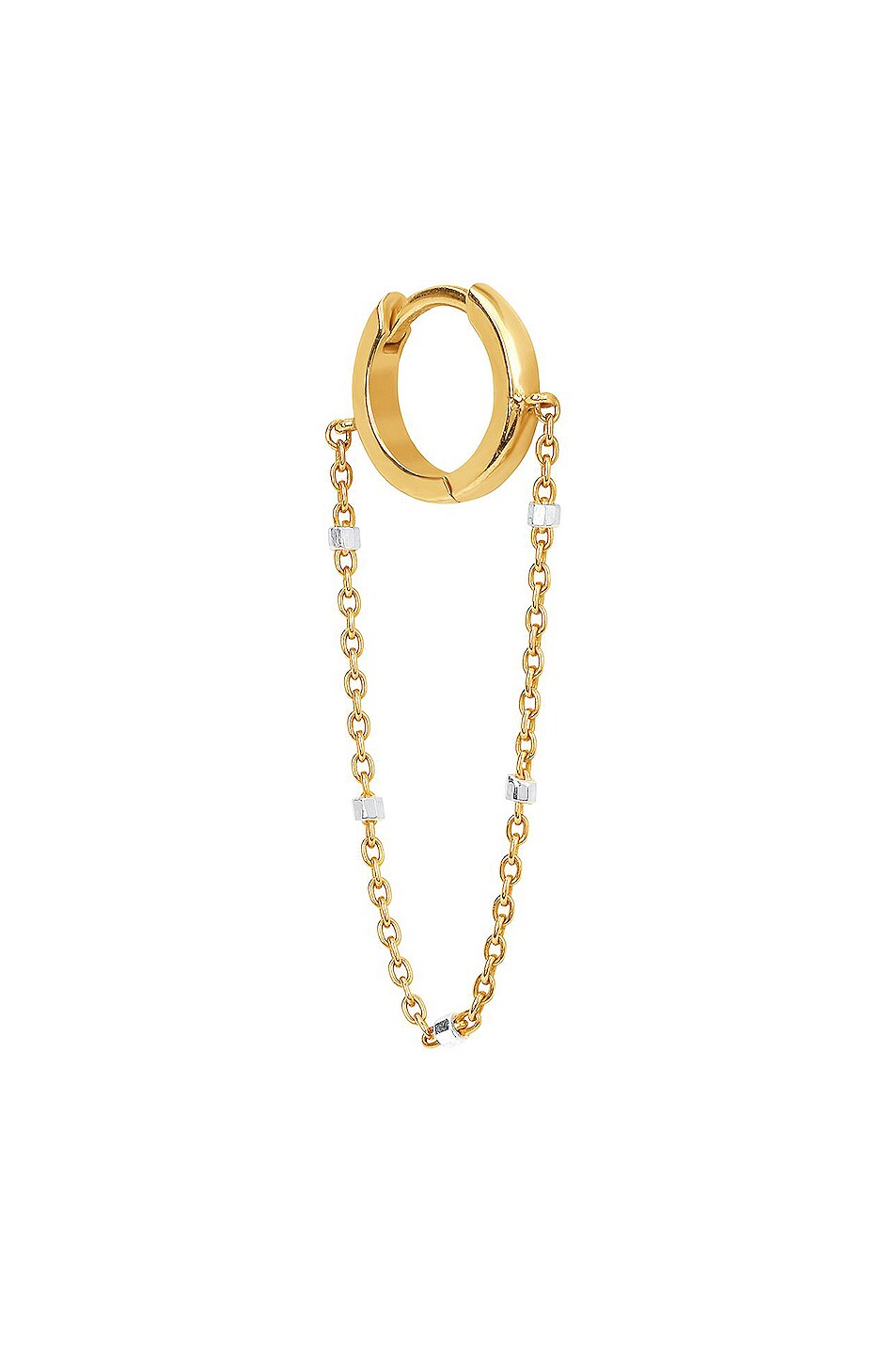 Image 1 of Logan Hollowell Solid Mini Goddess Single Chain Earring in Gold