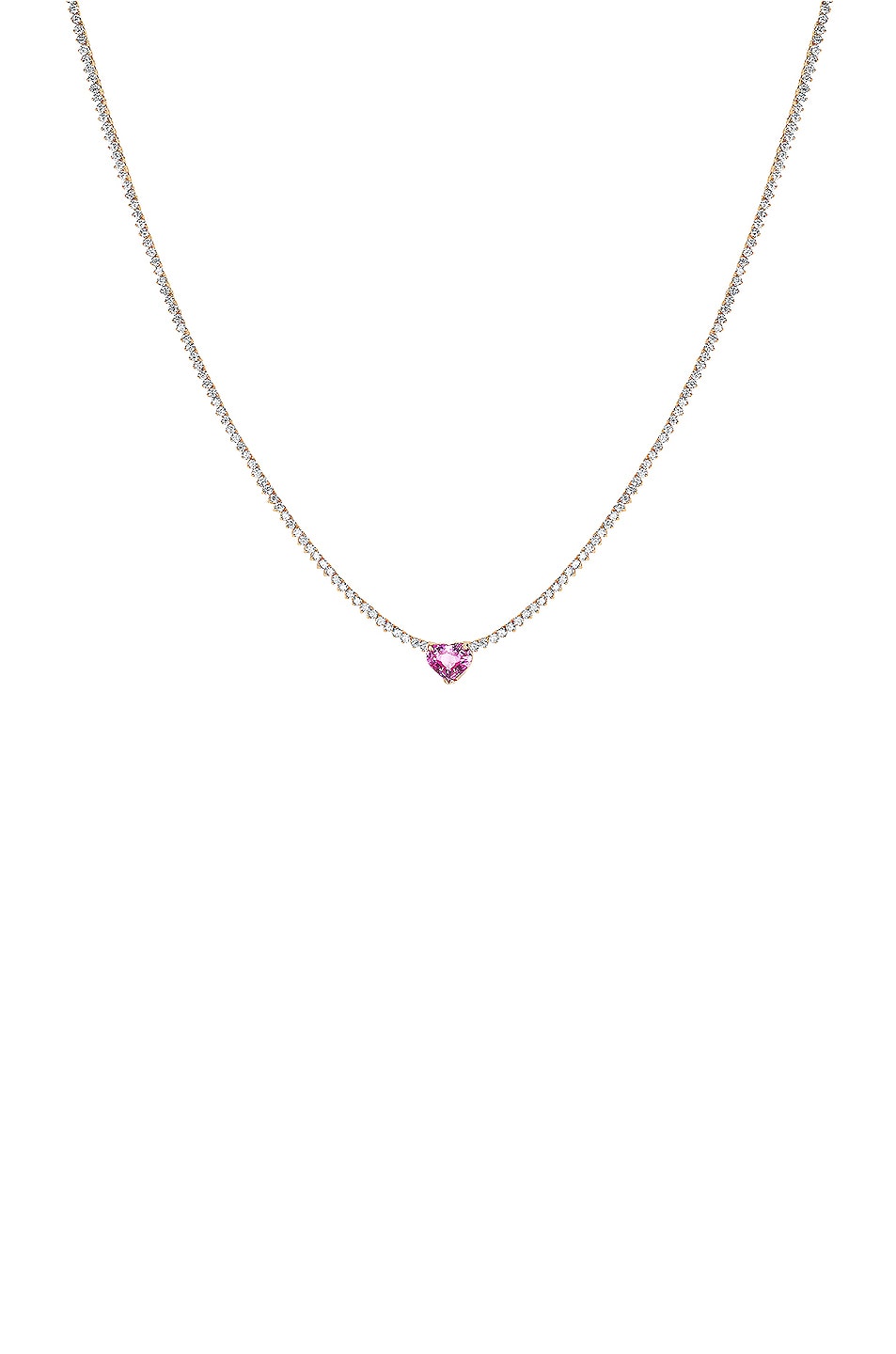 Image 1 of Logan Hollowell Heart Center Diamond Luxe Choker in Diamond & Pink Sapphire