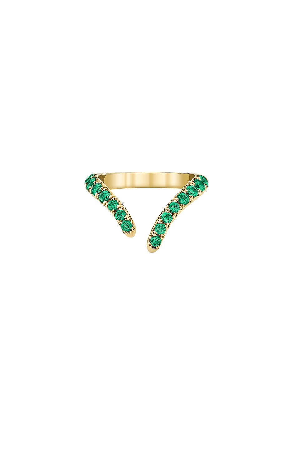 Image 1 of Logan Hollowell French Pave Emerald Tusk Ring in Emerald