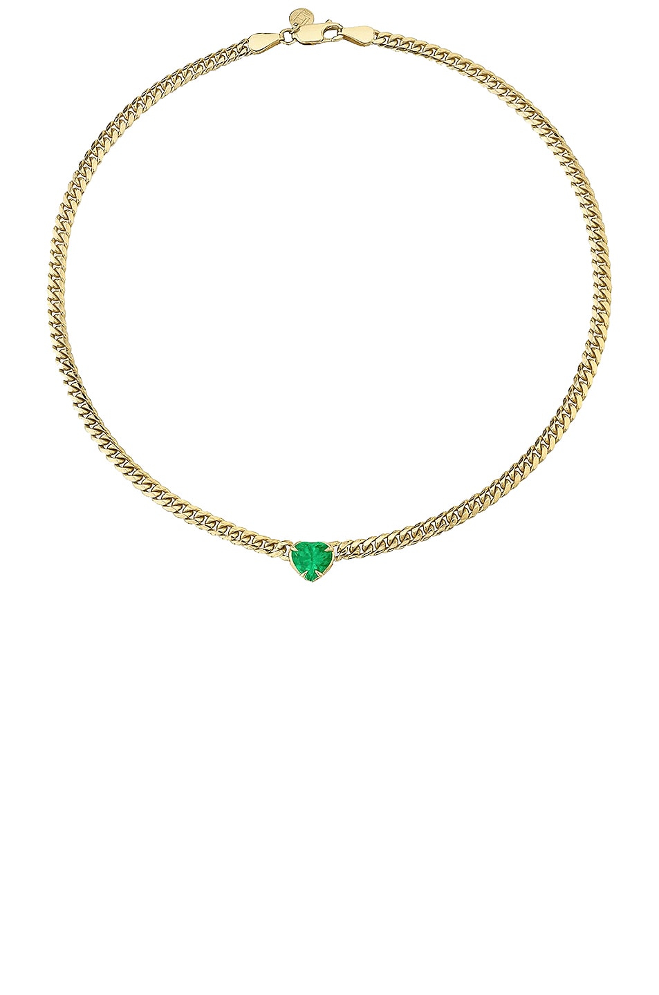 Image 1 of Logan Hollowell Queen Emerald Heart Cuban Choker in Emerald & Gold