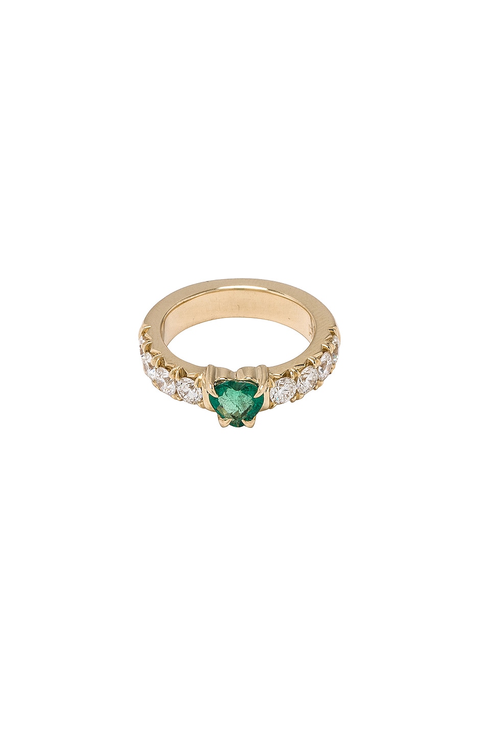 Image 1 of Logan Hollowell French Pave Queen Cloud Fit Band with Emerald Heart in Emerald