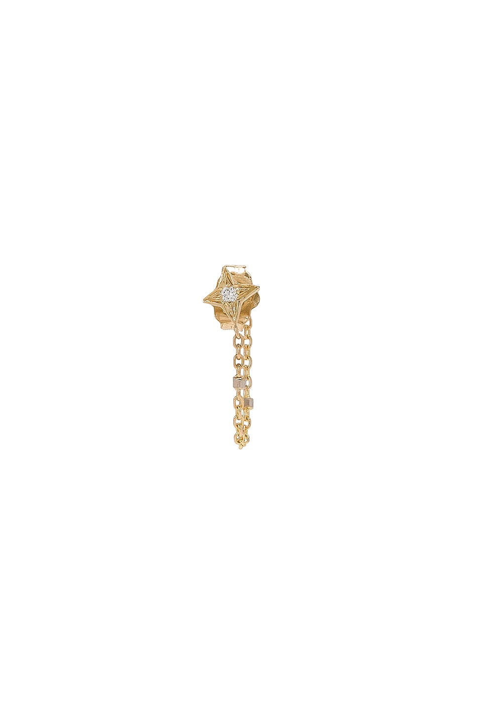 Image 1 of Logan Hollowell Four Point Star Chain Single Earring in 14k Gold