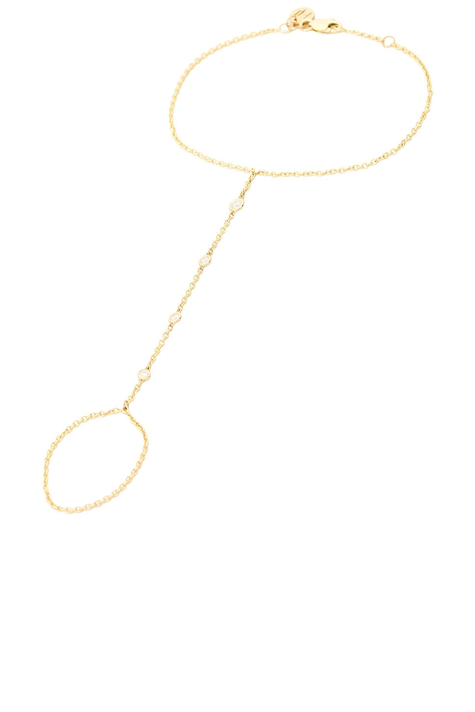 Image 1 of Logan Hollowell Cosmic Glitter Hand Chain Bracelet in Gold