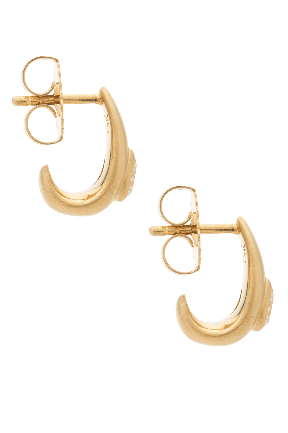 Logan Hollowell Water Drop Diamond Baby Tusk Earrings In Gold