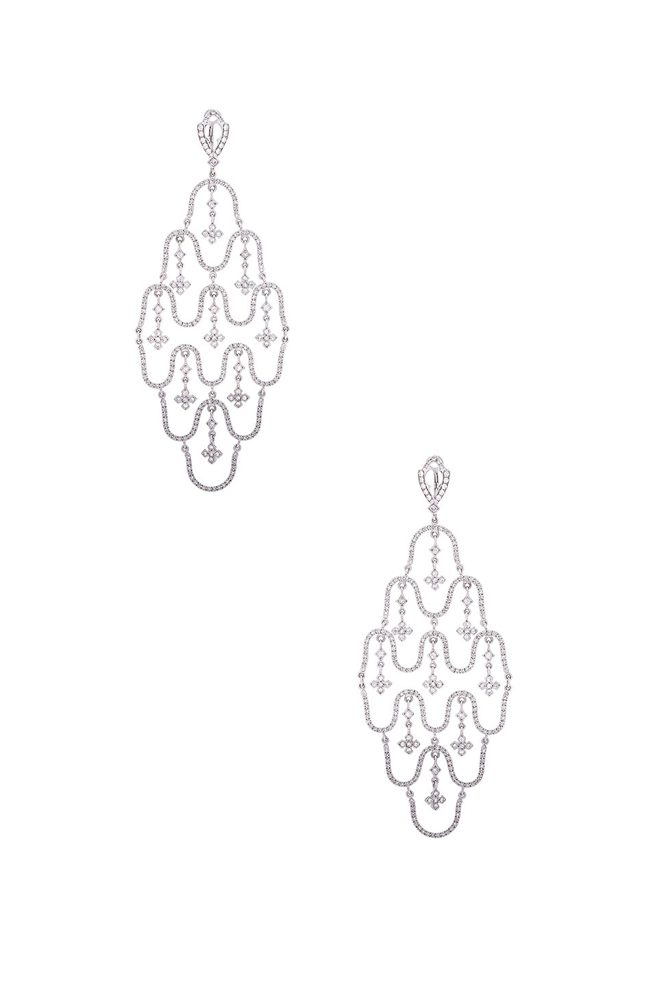 Image 1 of Loree Rodkin Wave Chandelier Earrings in Silver