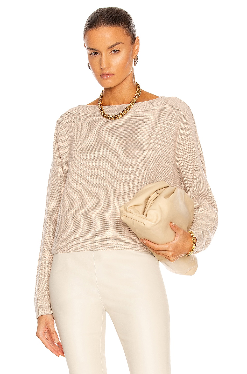 Image 1 of Le Ore Lodi Ribbed Knit Pullover Sweater in Almond Heather