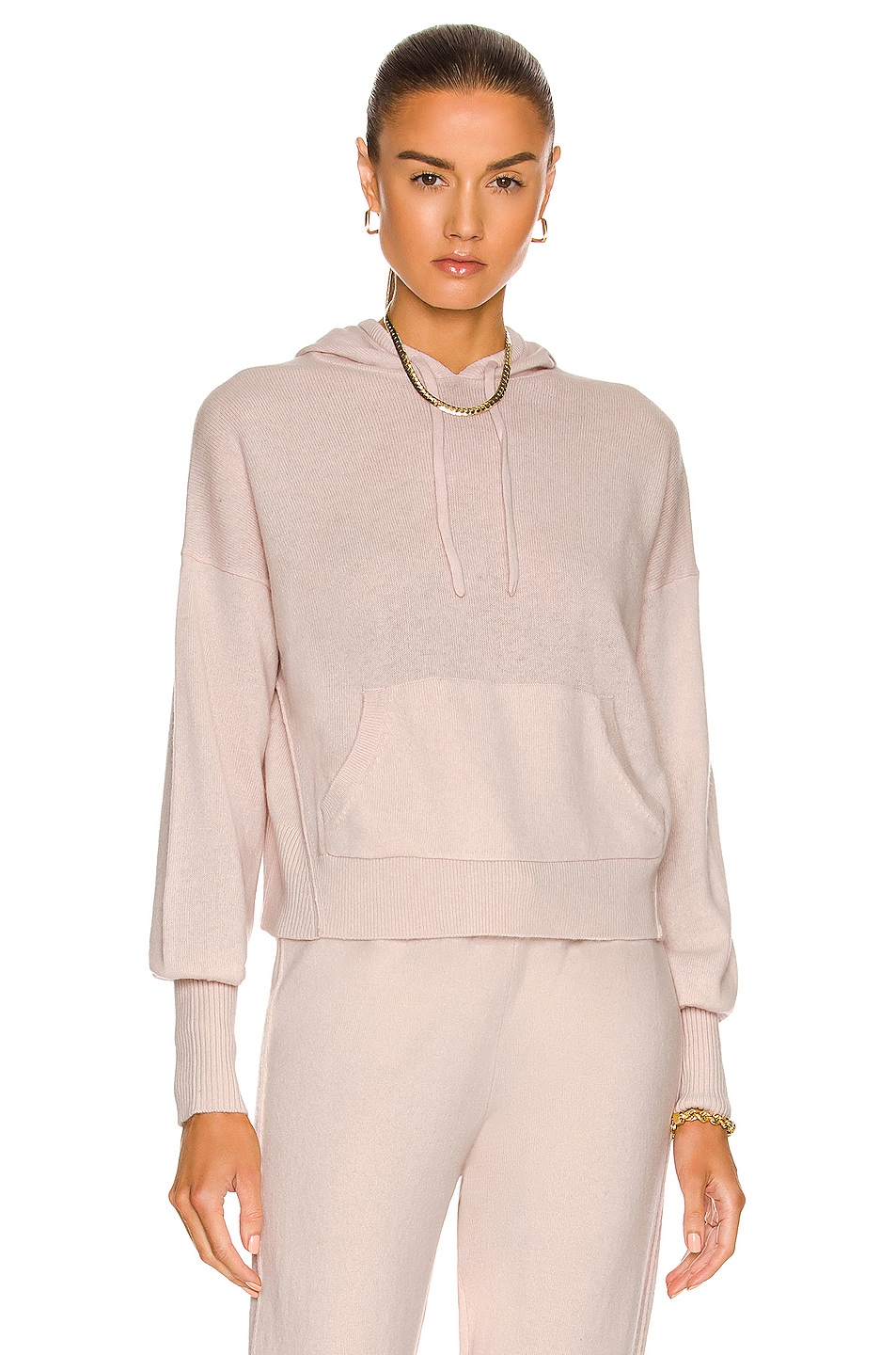 Image 1 of Le Ore Palermo Cashmere Hoodie in Rosewater