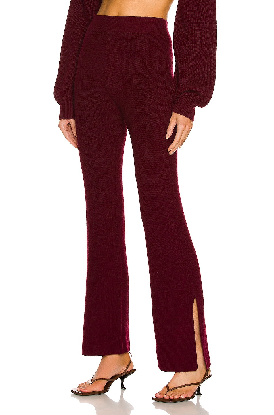 Image 1 of Le Ore Lodi Ribbed Knit Pant in Ruby