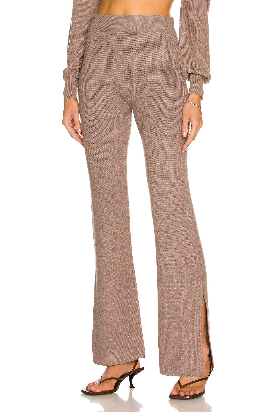 Image 1 of Le Ore Lodi Ribbed Knit Pant in Walnut