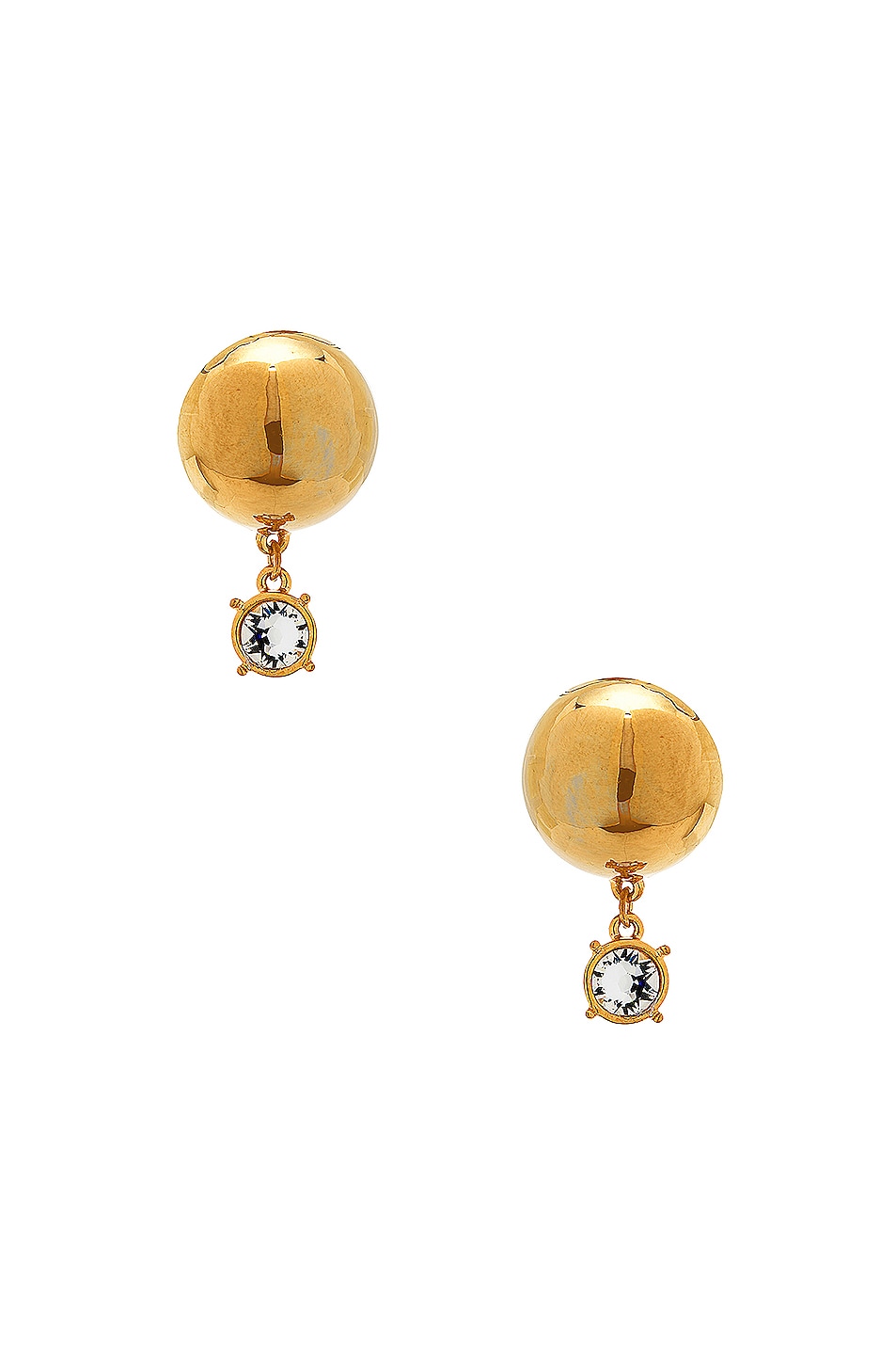 Image 1 of LPA for FWRD Sphere Stud Earrings with Crystal in Gold Plated