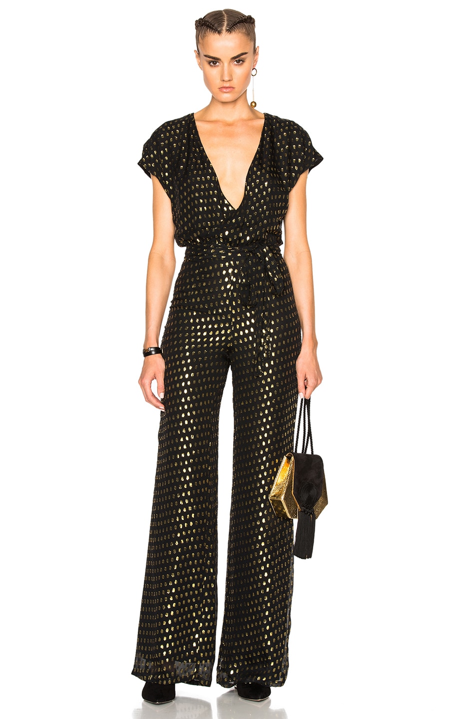 Image 1 of LPA Jumpsuit 76 in Gold Dot