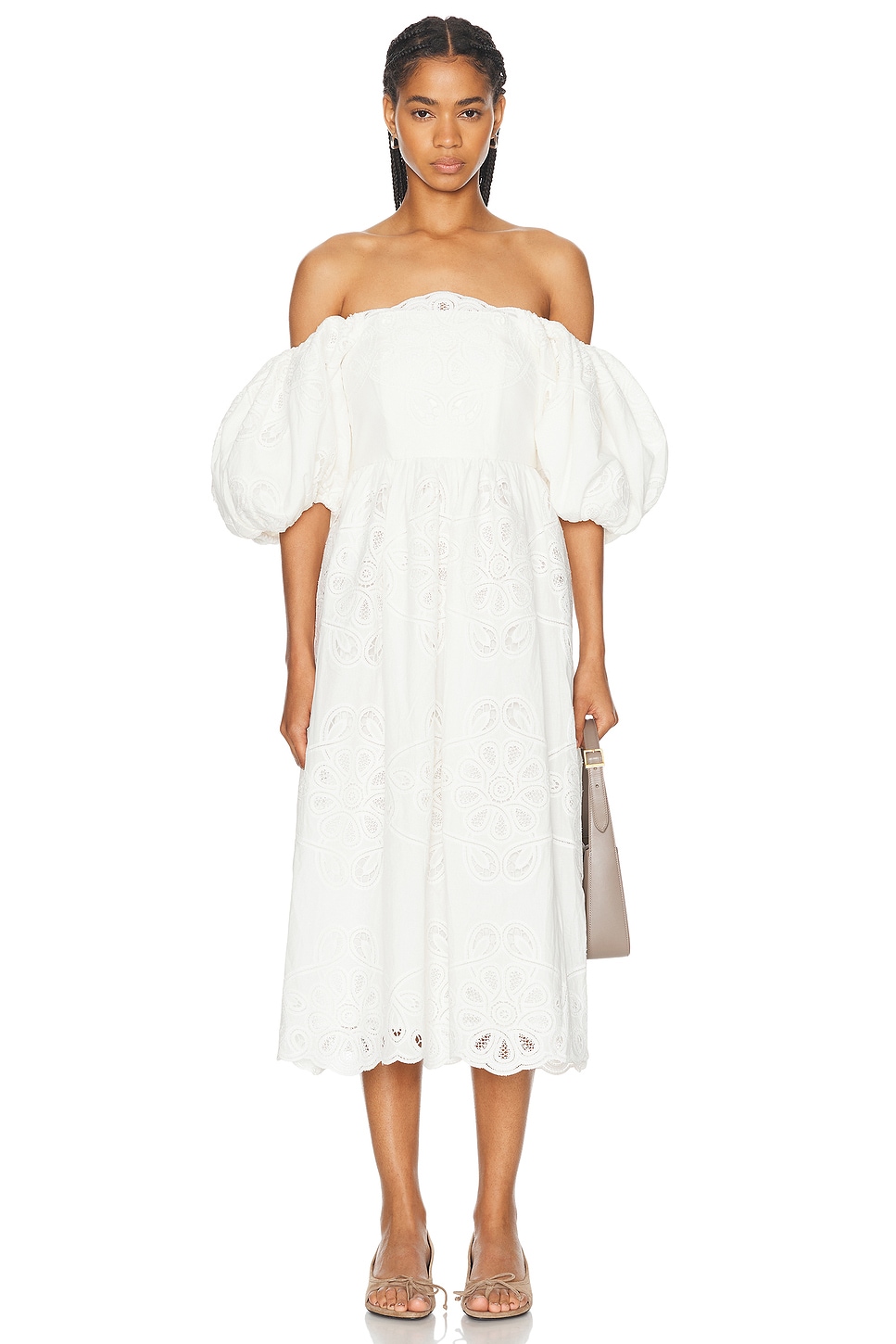Image 1 of LPA Aria Midi Dress in White