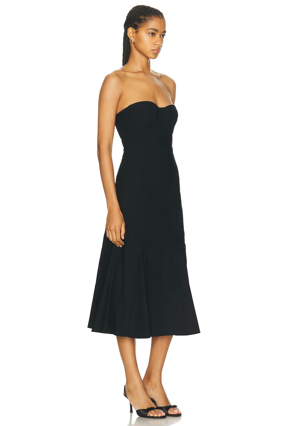 Shop Lpa Bianca Midi Dress In Black