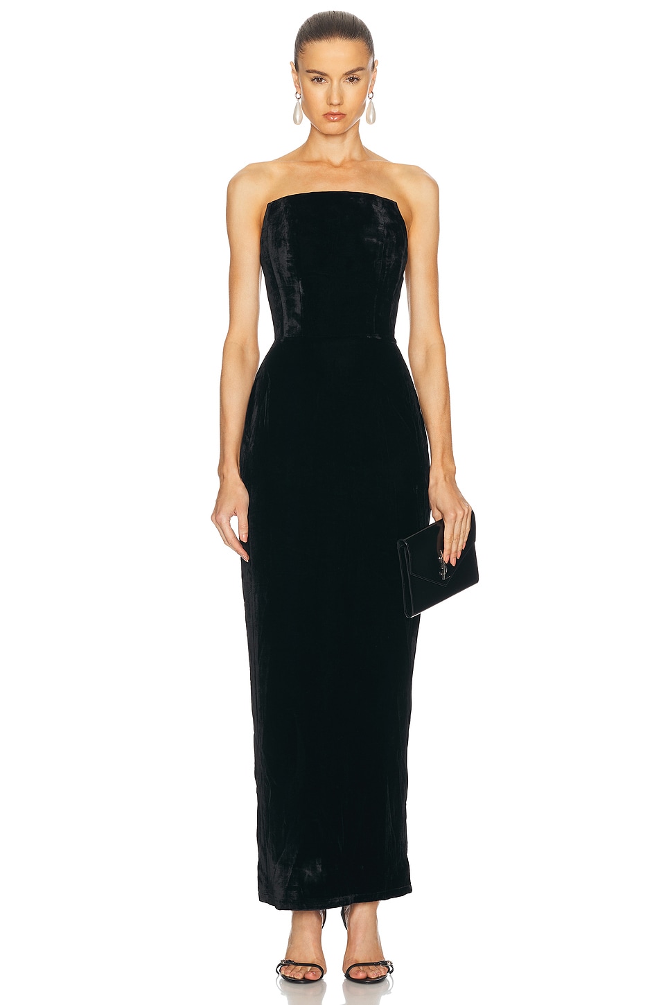 Emery Velvet Maxi Dress in Black