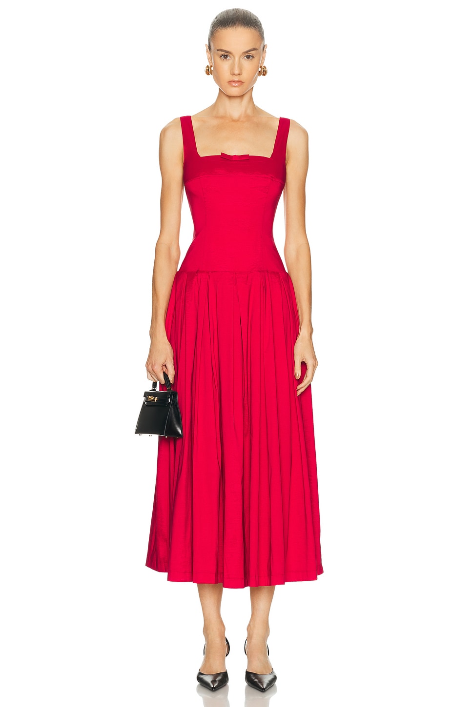 Image 1 of LPA Audrey Midi Dress in Dark Red