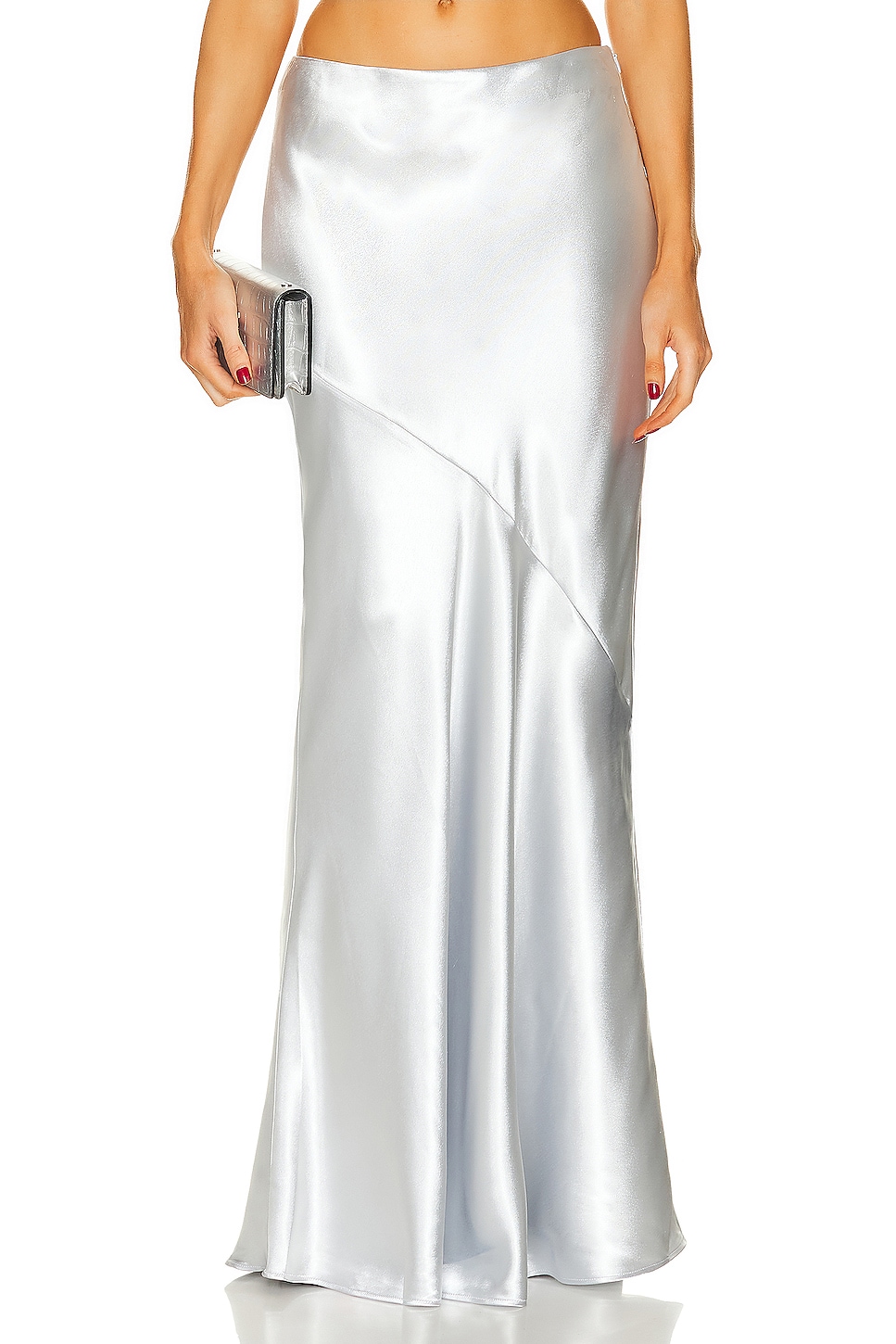 Amalia Maxi Skirt in Metallic Silver