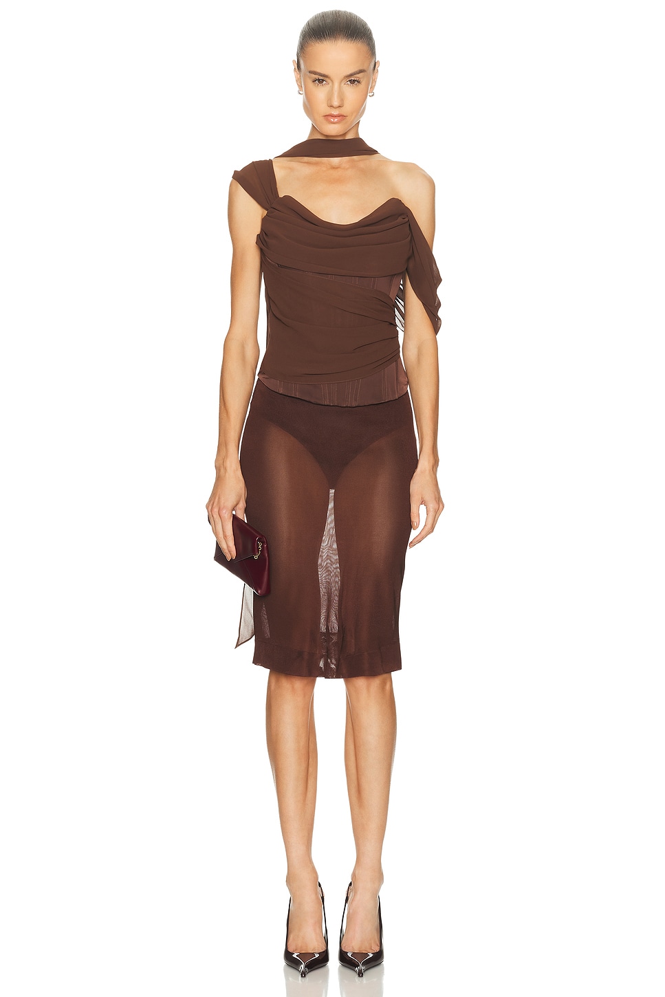 Image 1 of LPA Adara Corset Top in Brown