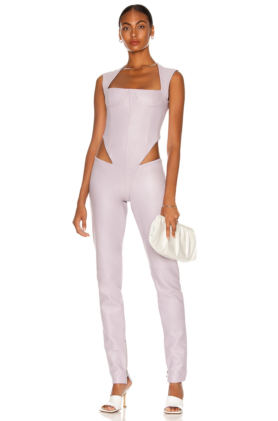 Image 1 of LaQuan Smith Cutout Jumpsuit in Lilac Ice