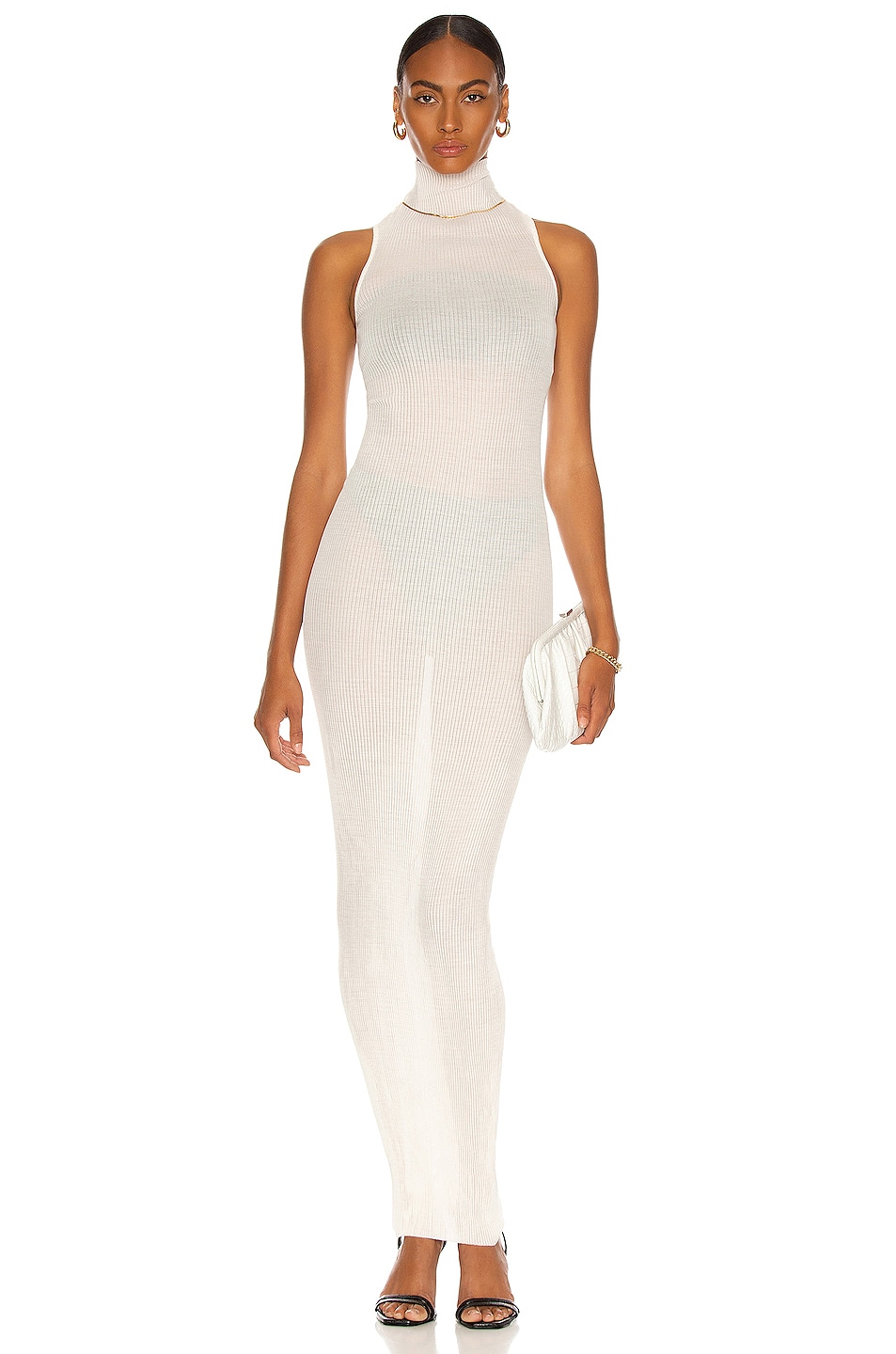 Image 1 of LaQuan Smith Mock Neck Maxi Dress in Ivory