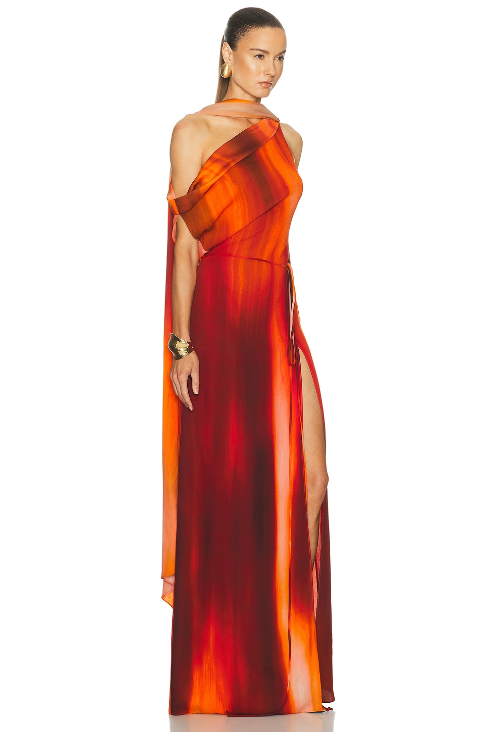 Asymmetrical Draped Scarf Dress