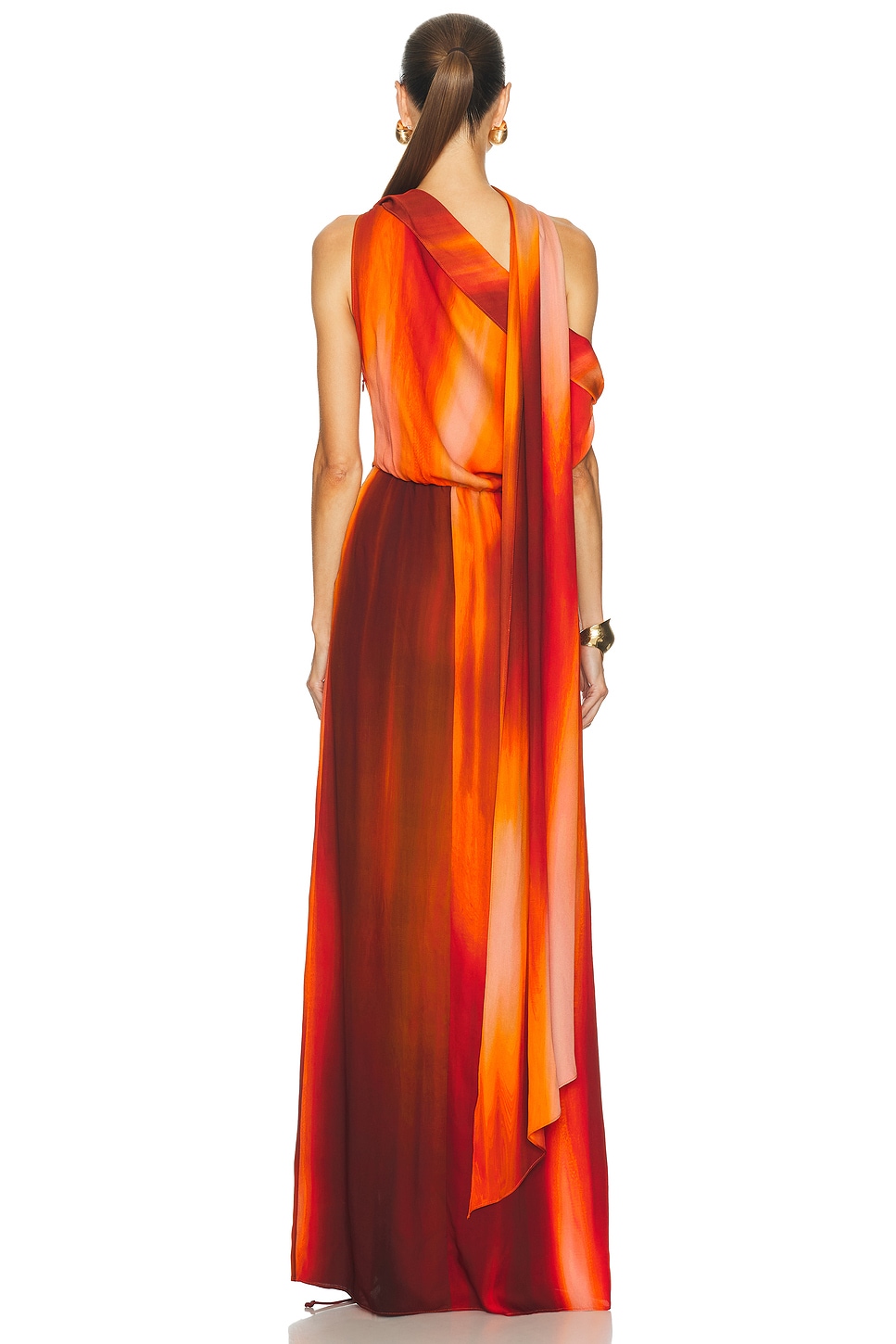 Asymmetrical Draped Scarf Dress