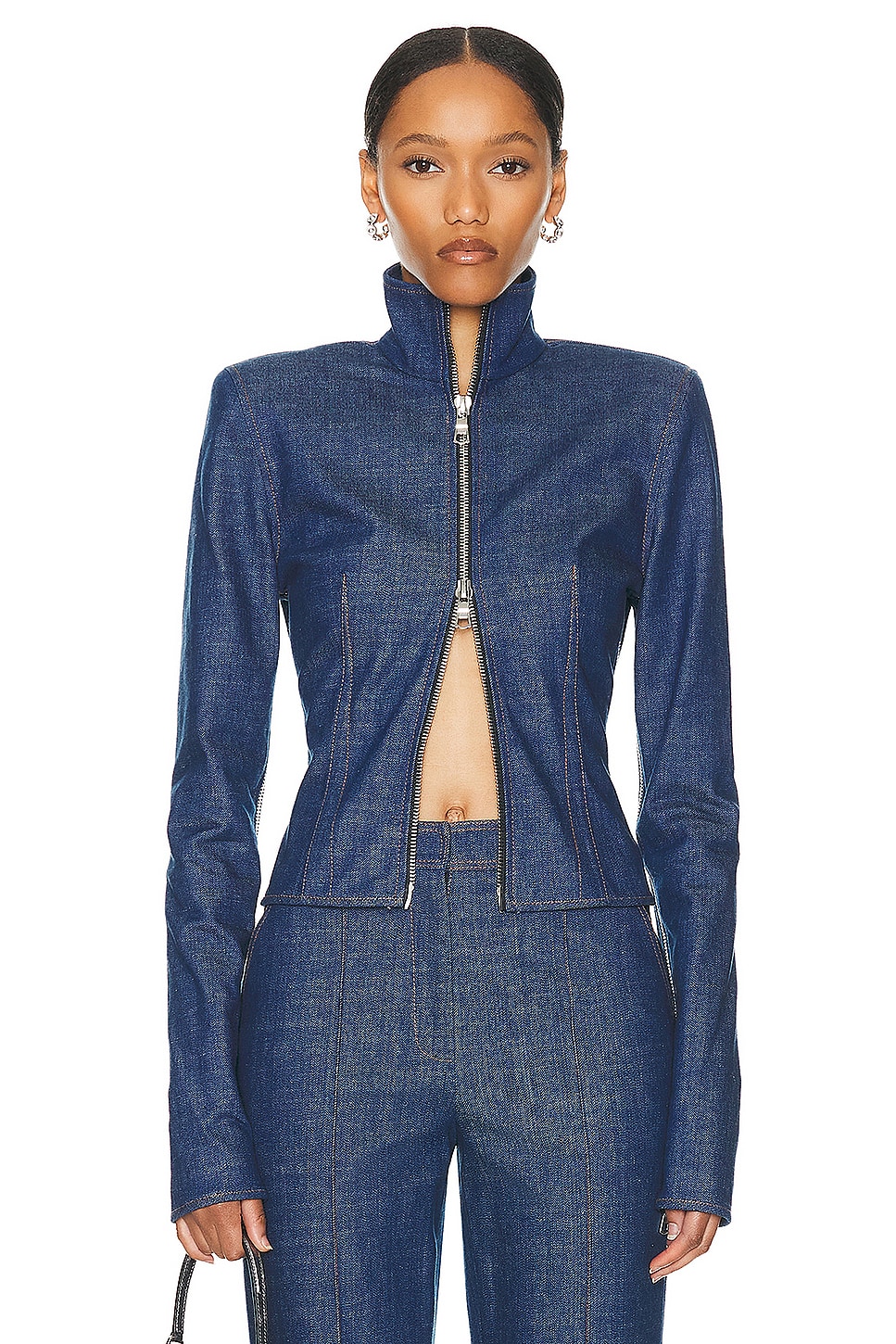 Image 1 of LaQuan Smith Fitted Jacket in Dark Blue