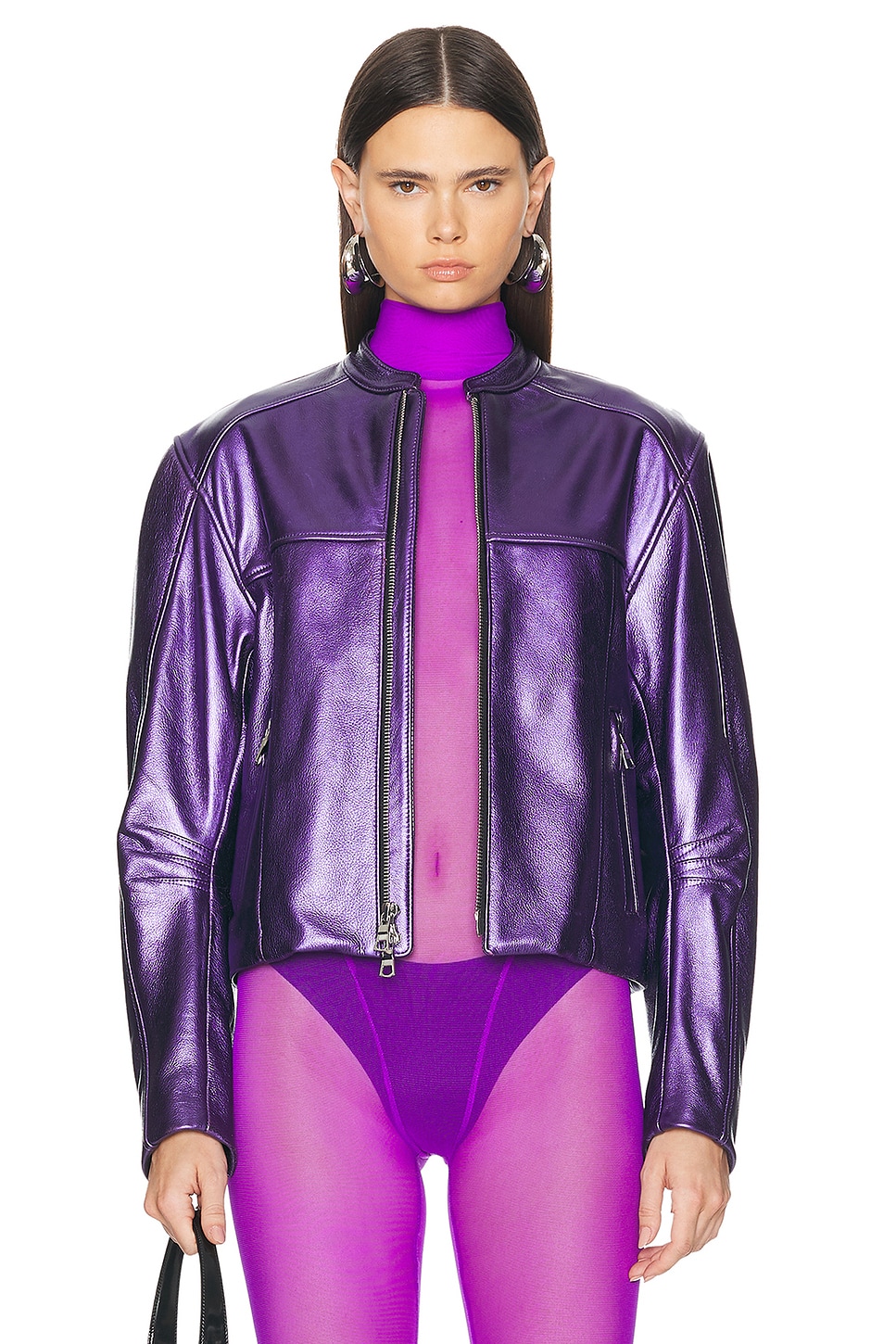 Image 1 of LaQuan Smith Bomber Jacket in Grape