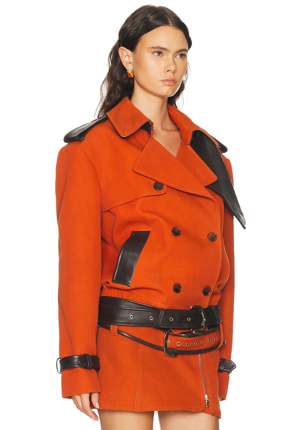 LaQuan Smith Double Breasted Cropped Coat | Thumbnail 6