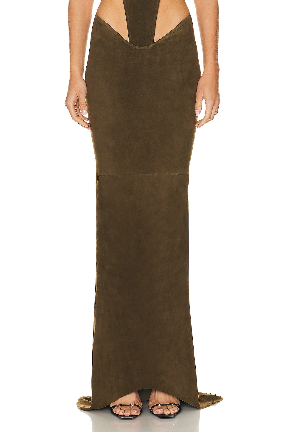 Image 1 of LaQuan Smith Maxi Skirt in Olive