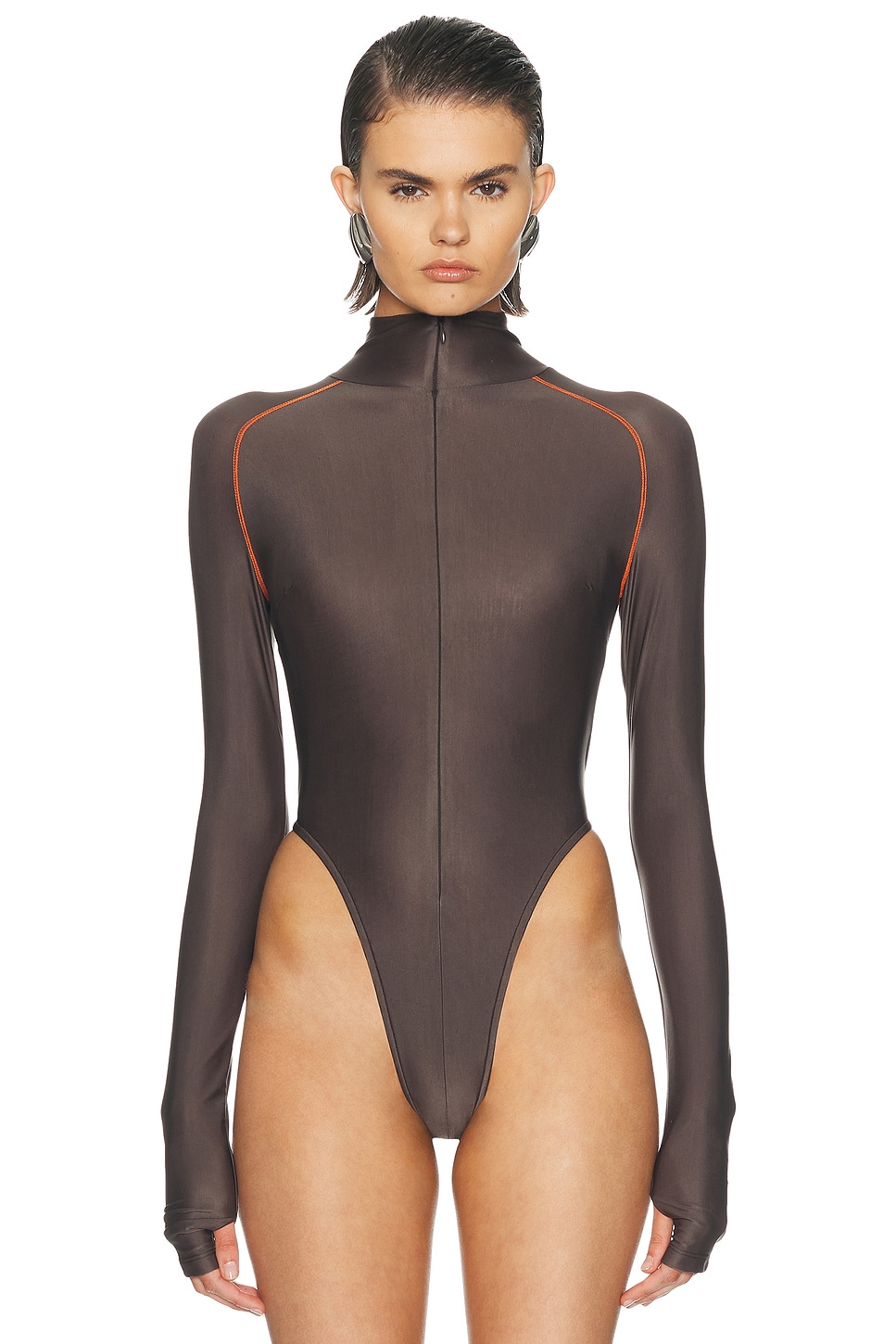 LaQuan Smith Long Sleeve Top Stitch Bodysuit | Thumbnail 2 LaQuan Smith Long Sleeve Top Stitch Bodysuit | Thumbnail 2