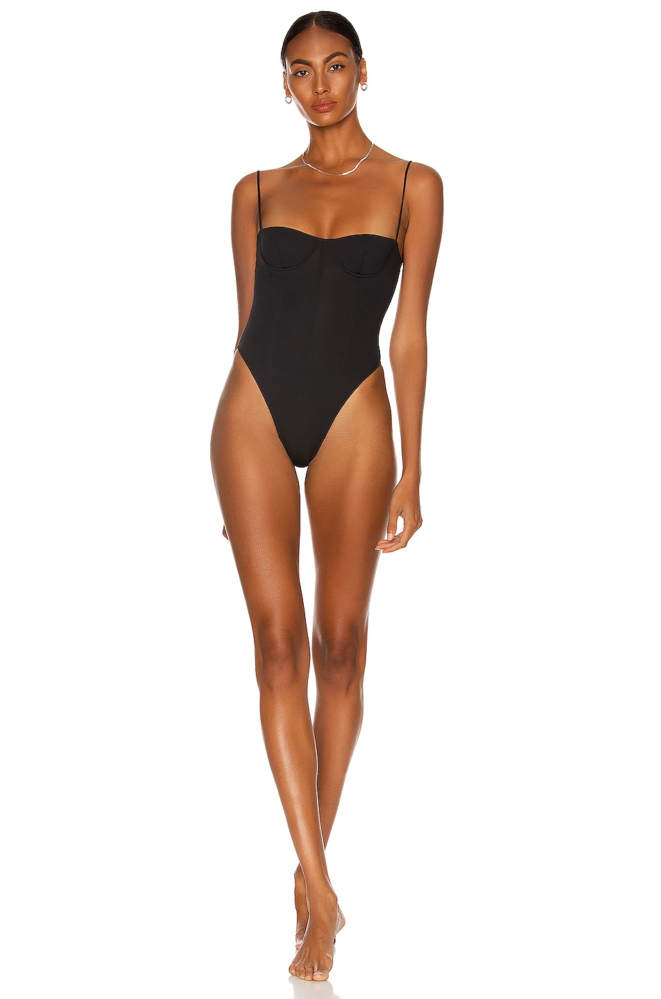 Image 1 of LaQuan Smith Bustier Swimsuit in Black