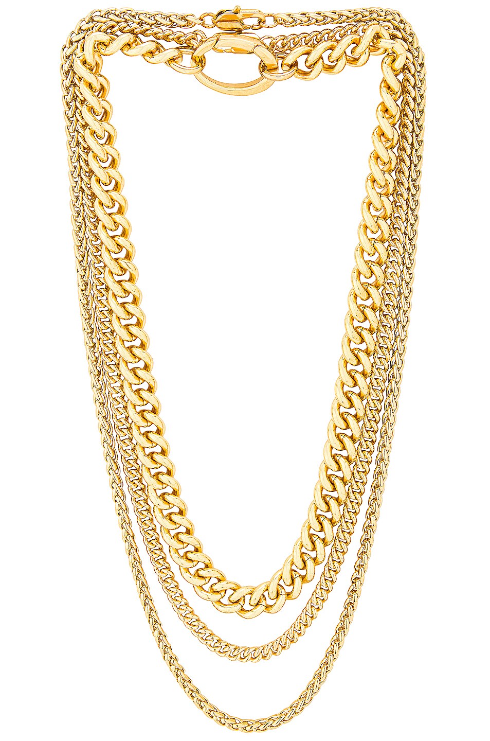 Image 1 of LAURA LOMBARDI for FWRD Presa, Curb, and Wheat Chain Necklace Set in Gold