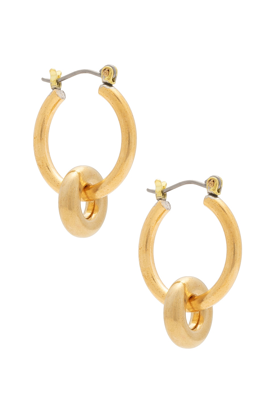 Image 1 of LAURA LOMBARDI Isola Hoop Earrings in Brass