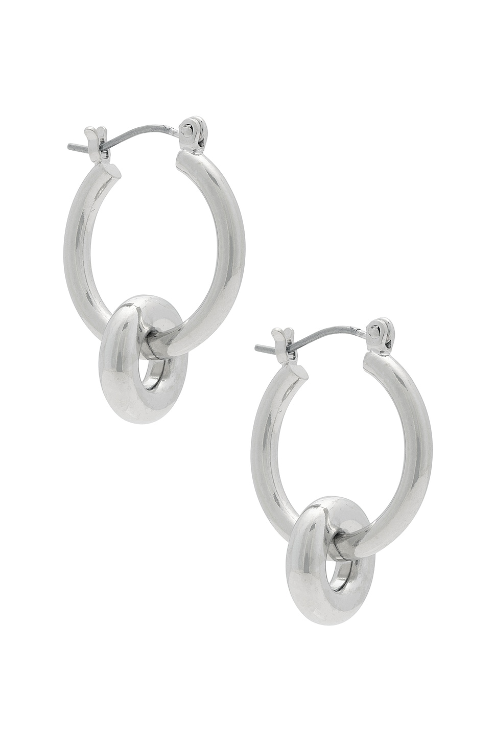 Image 1 of LAURA LOMBARDI Isola Hoop Earrings in Silver