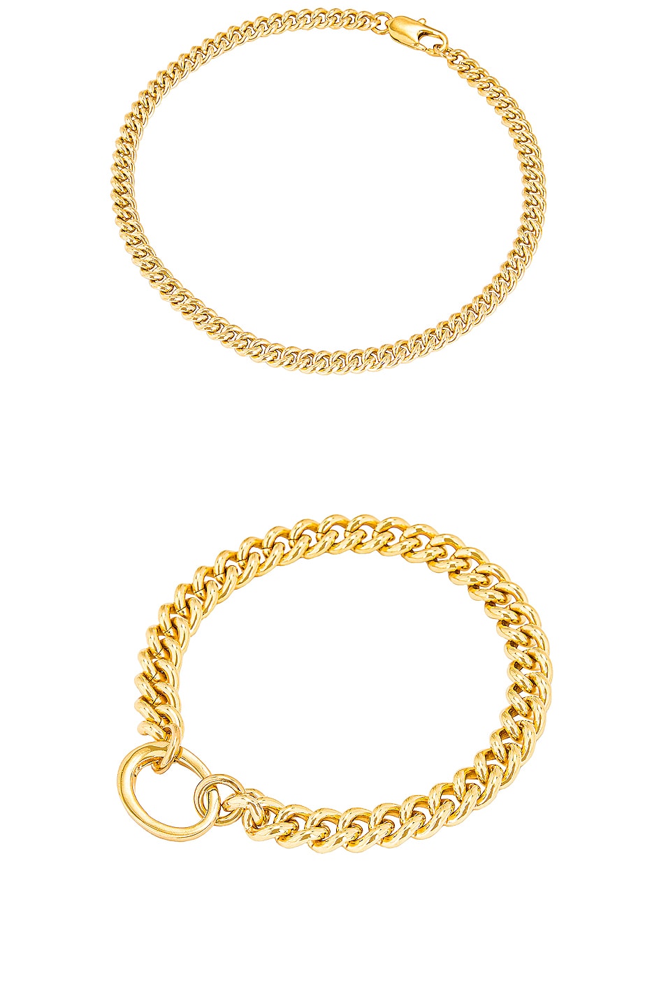 Image 1 of LAURA LOMBARDI for FWRD Presa and Curb Chain Anklet in Gold