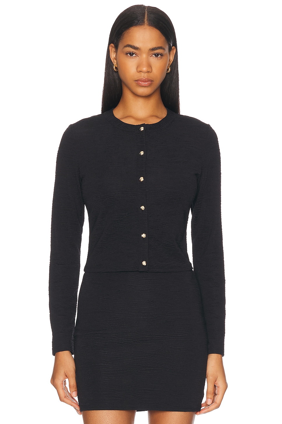 Shop La Porte Lauren Swim Cardigan In Jet Black