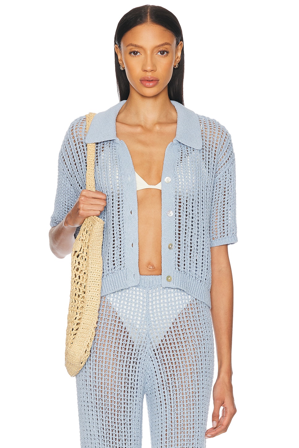 La Porte Ophelia Windowpane Knit Top