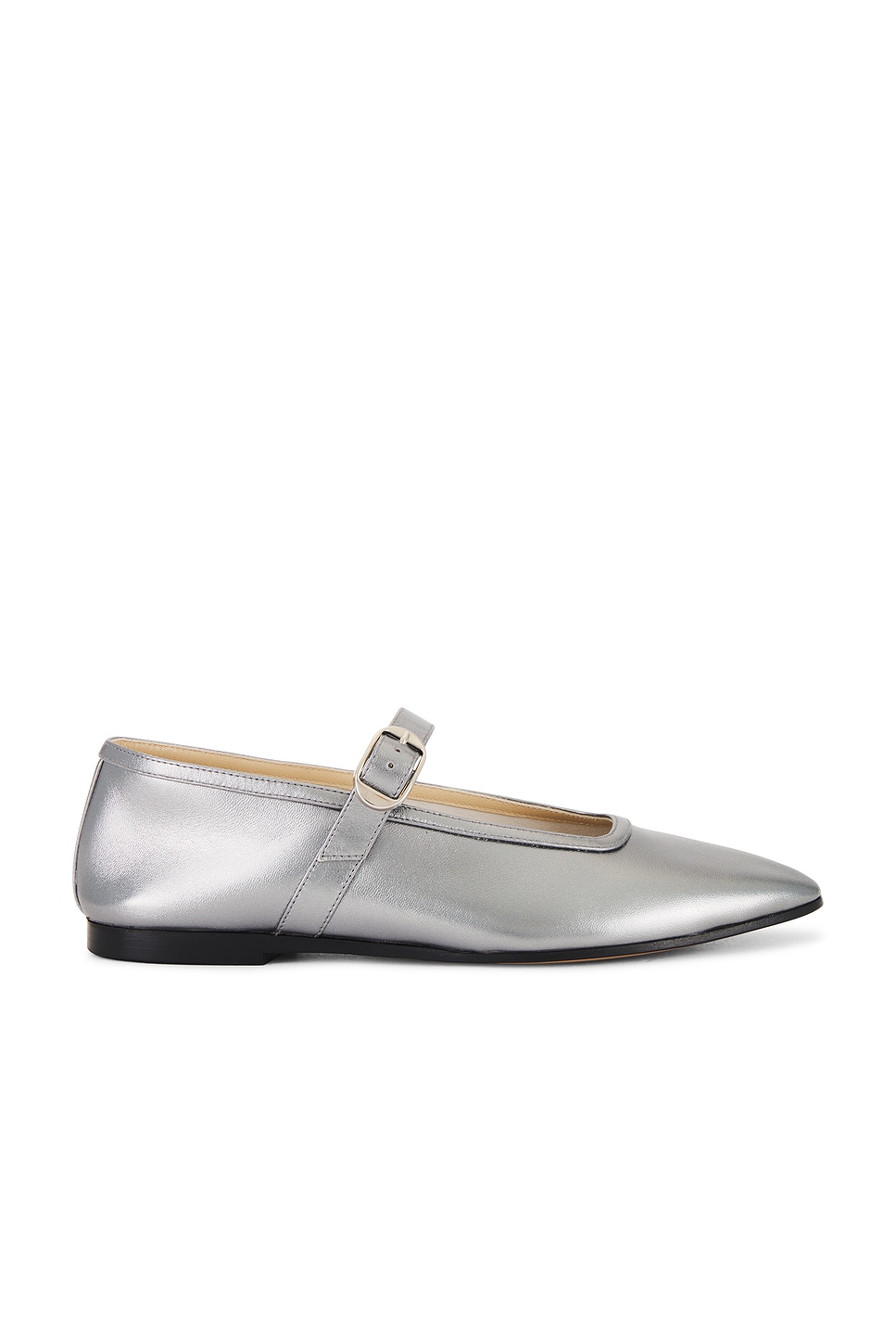 Le Monde Bryl Ballet Leather Mary Jane In Silver