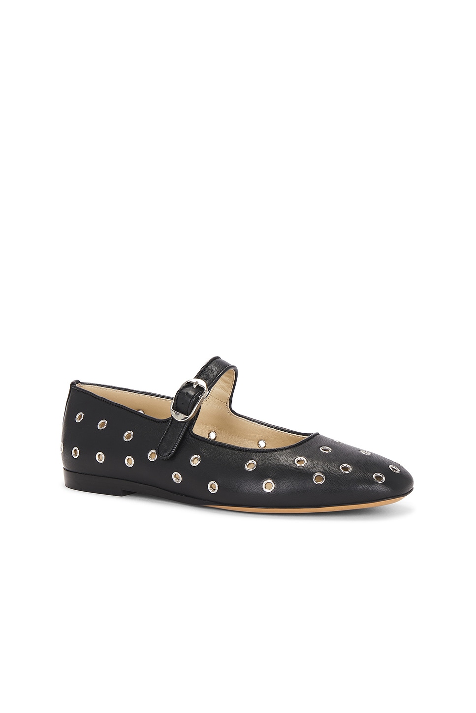 Le Monde Beryl Studded Leather Mary Jane Ballerina Flats In Black