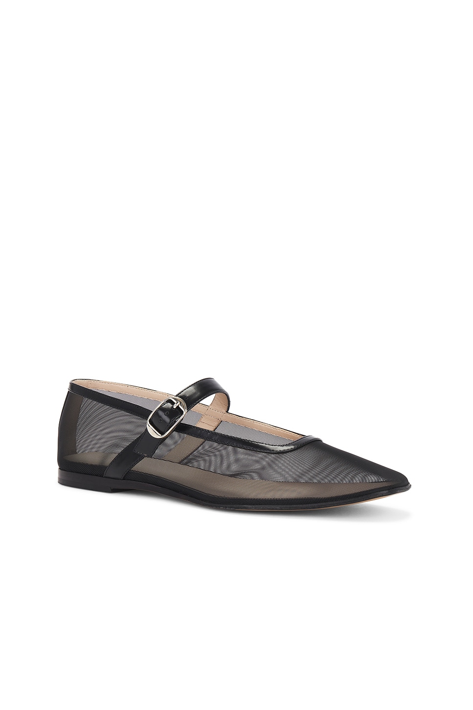 Shop Le Monde Bryl Mary Jane Mesh Flat In Black