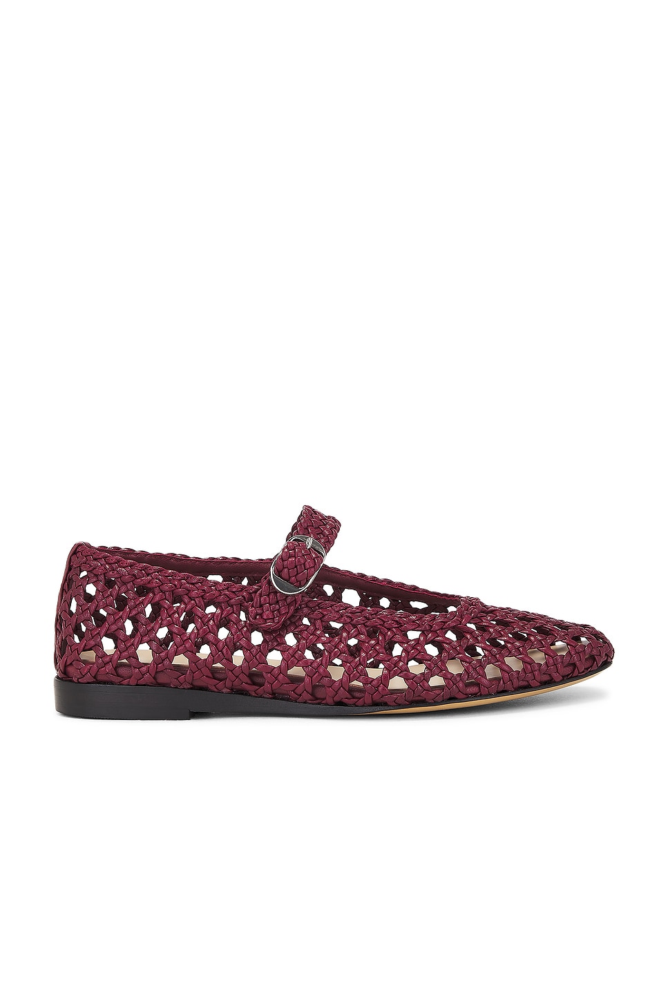 Le Monde Beryl Mary Jane Woven Flat In Red