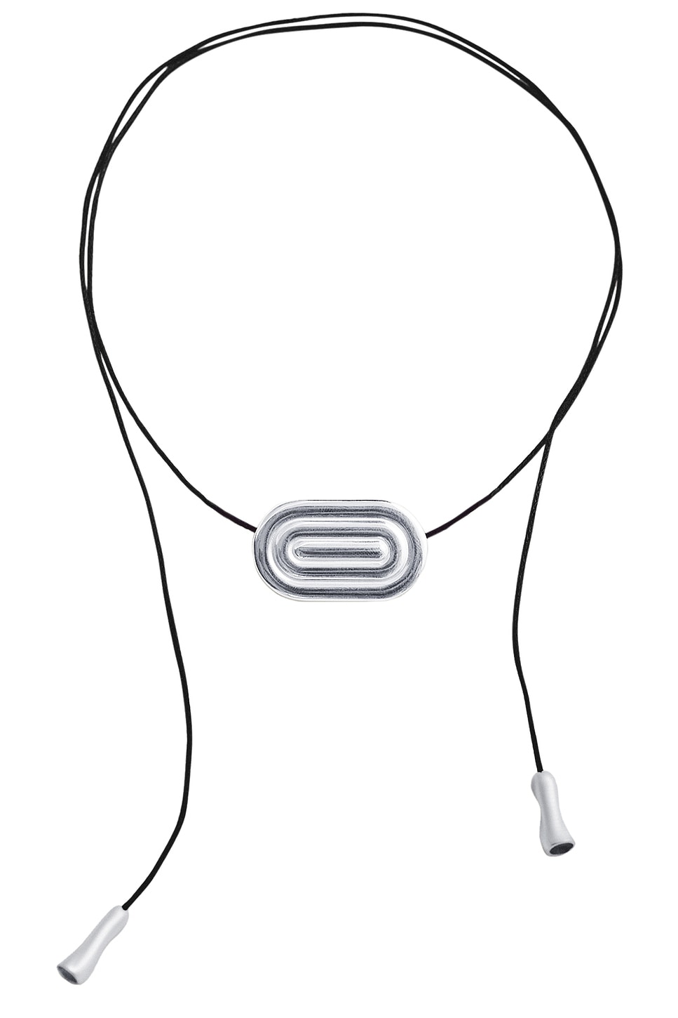 Maze Cord Necklace in Metallic Silver