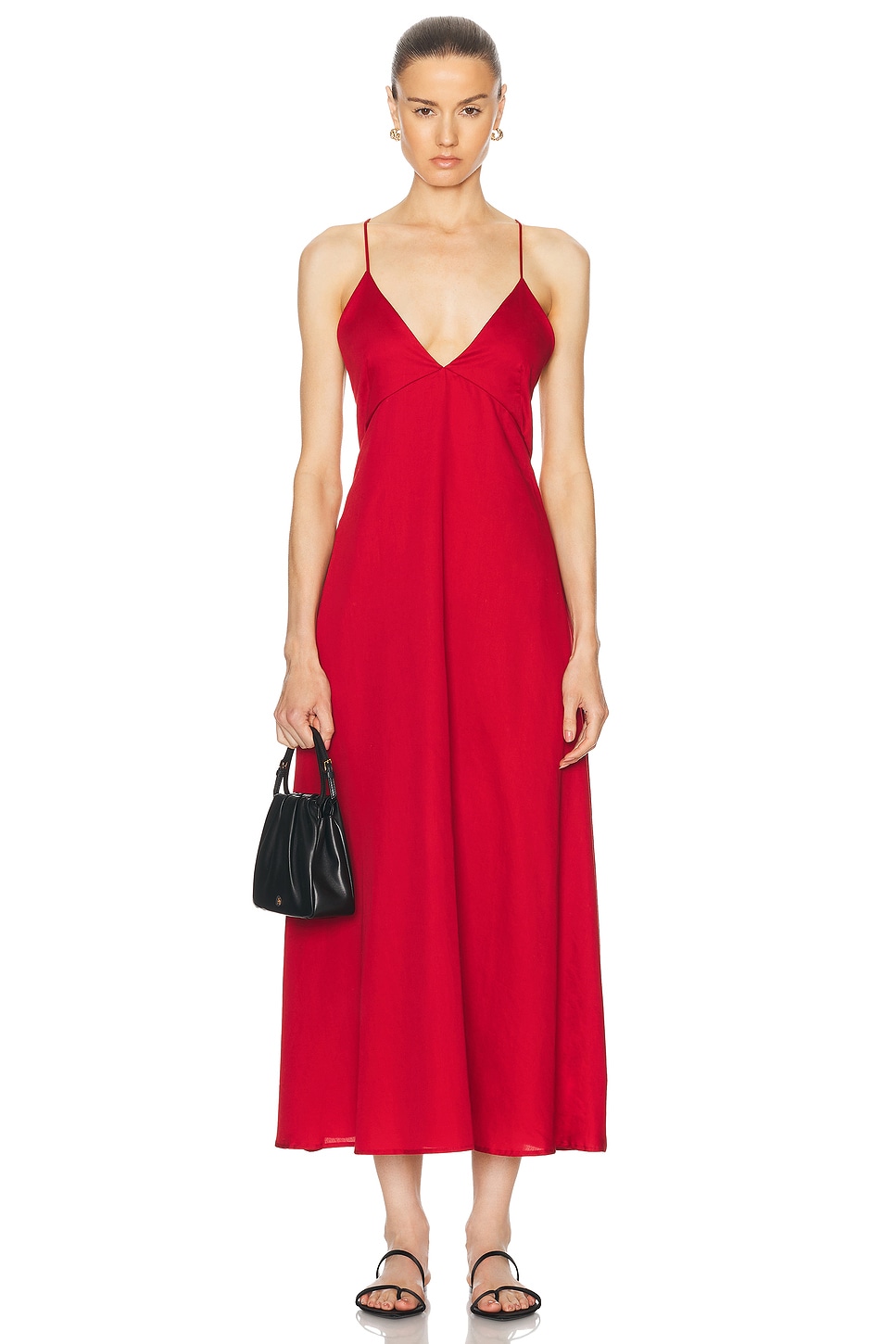 Image 1 of LESET Yoko V Midi Dress in Red