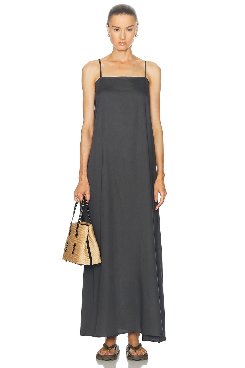 Shop Leset Yoko Maxi Dress In Charcoal