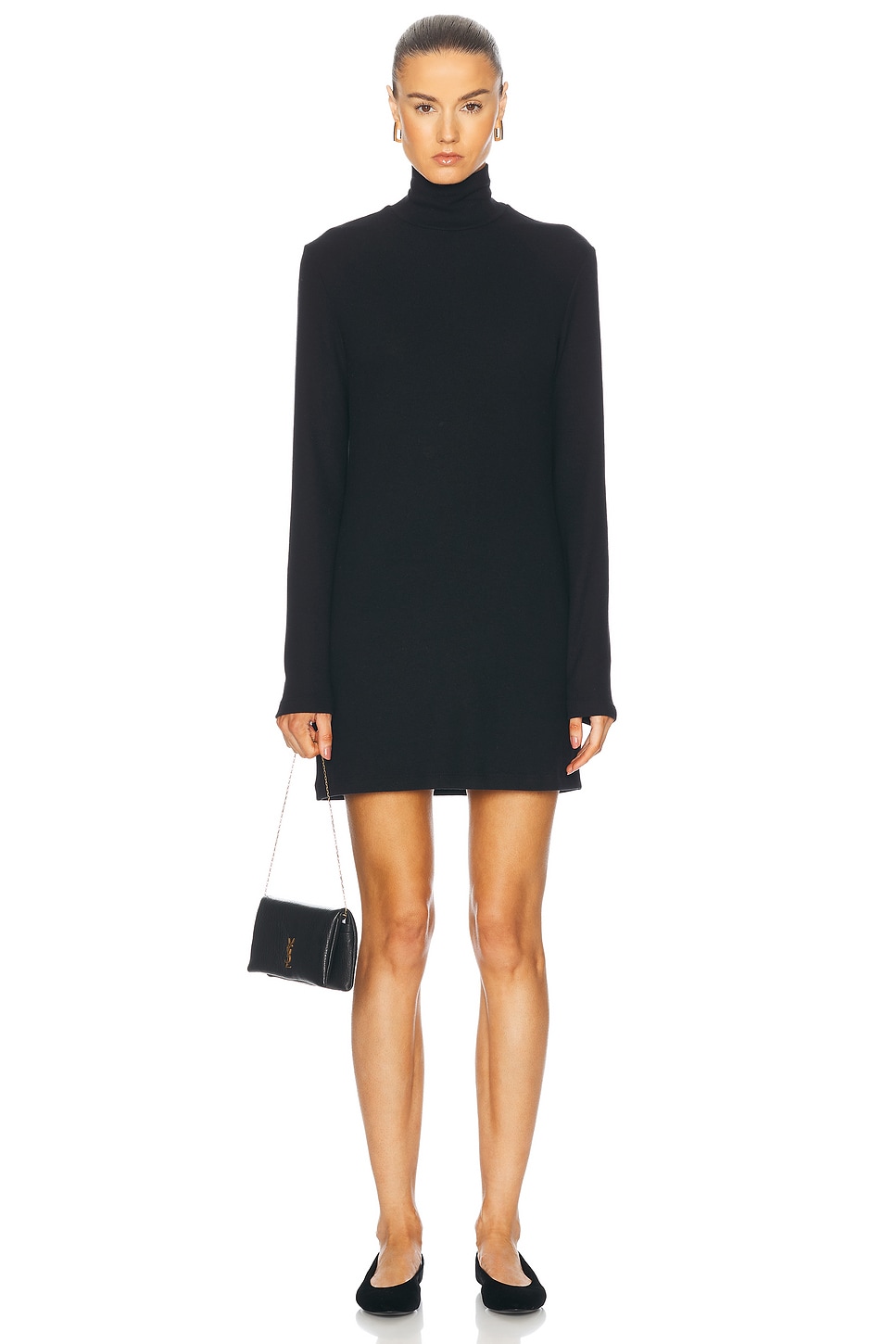 Image 1 of LESET Lauren Turtleneck Dress in Black