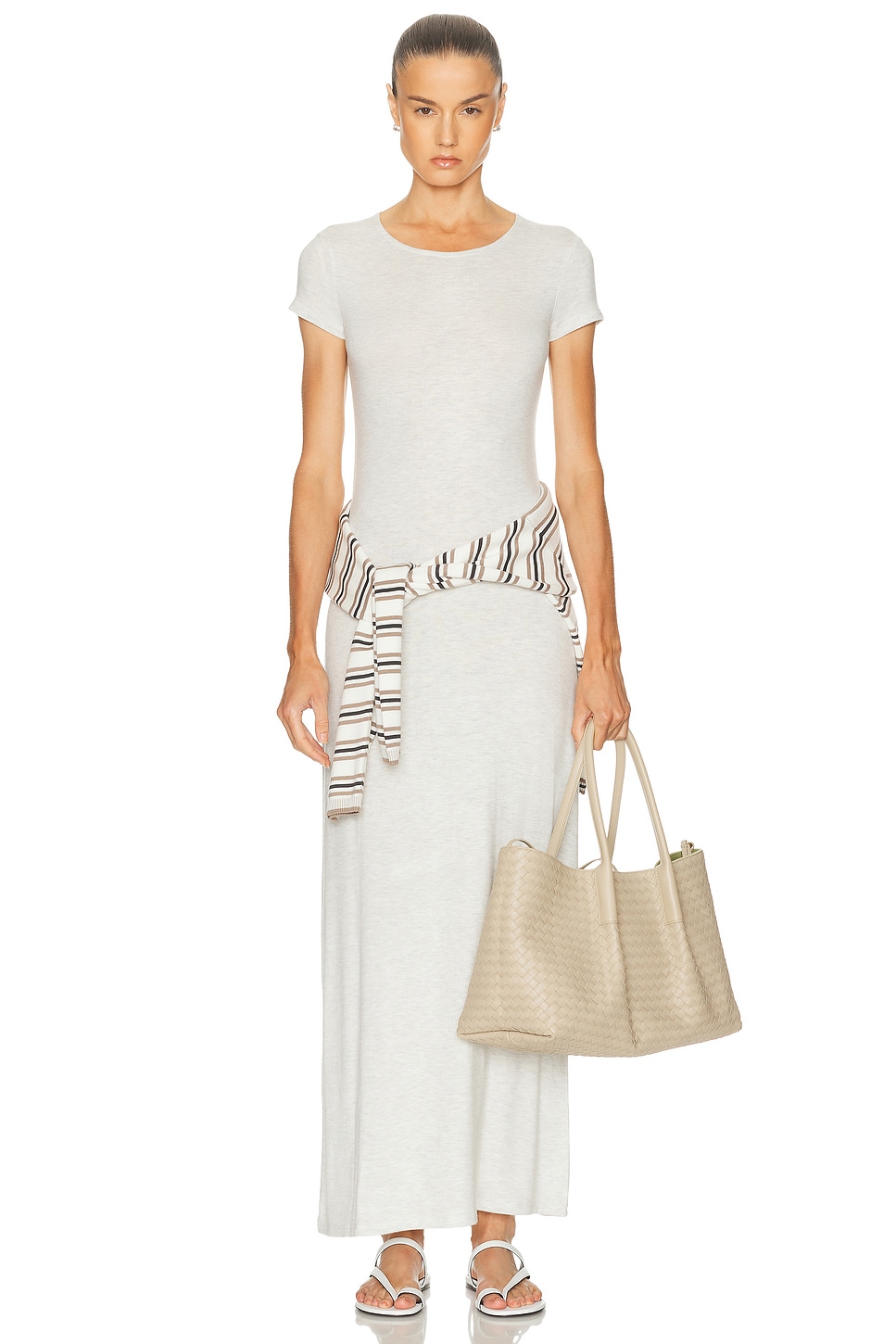 Lauren Short Sleeve Maxi Dress in Ivory