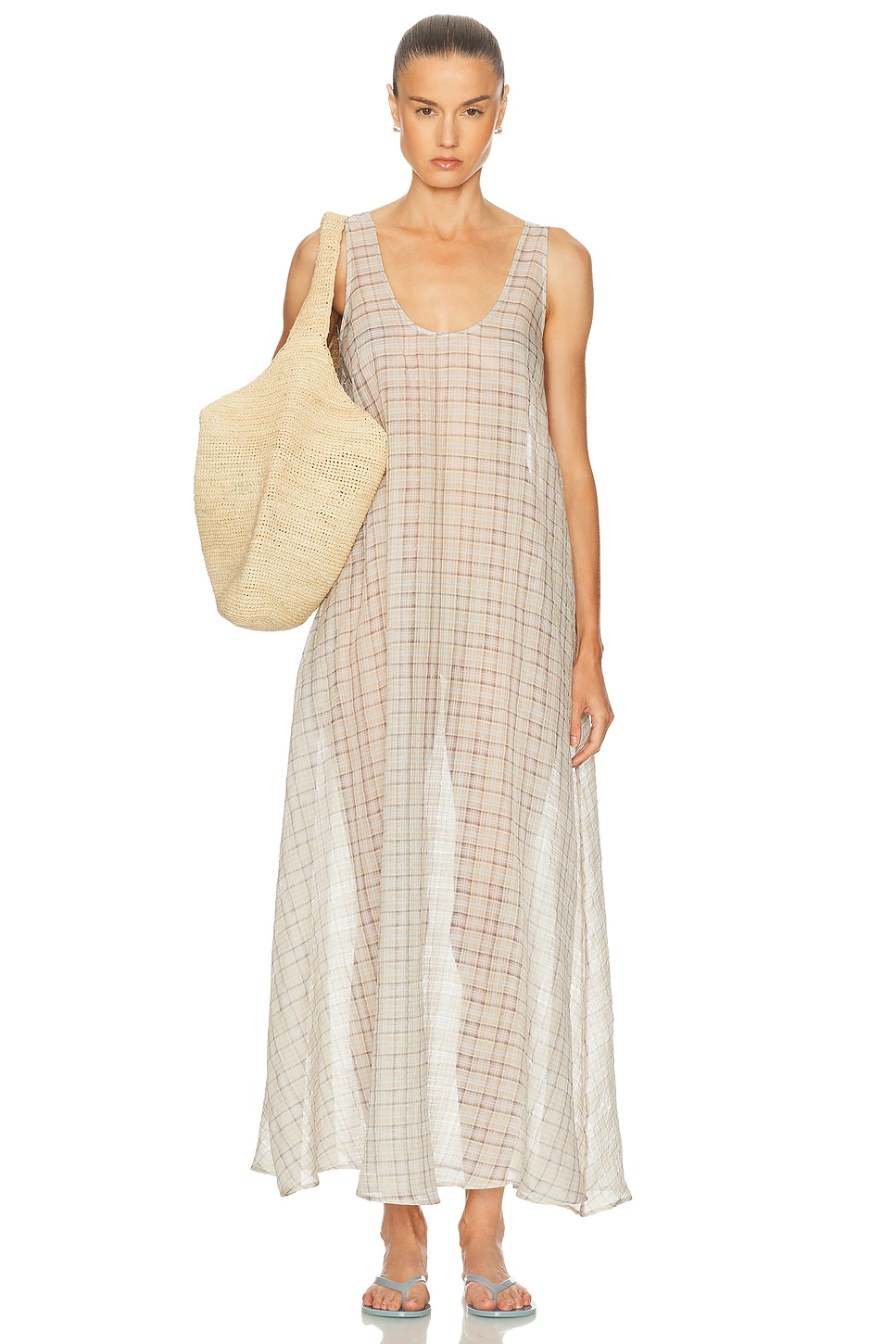 Carmen Scoop Back Dress in Cream