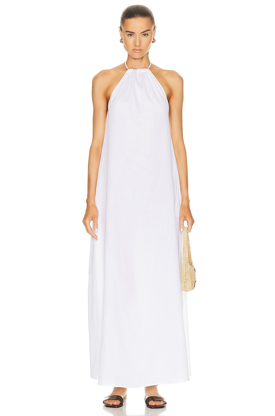 Image 1 of LESET Yoko Halter Maxi Dress in White